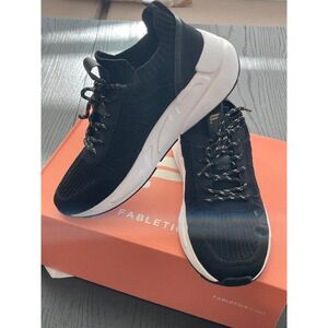 Fabletics The Everyday Sneaker II Black Knit Lace Up Athletic Women's Size 7
